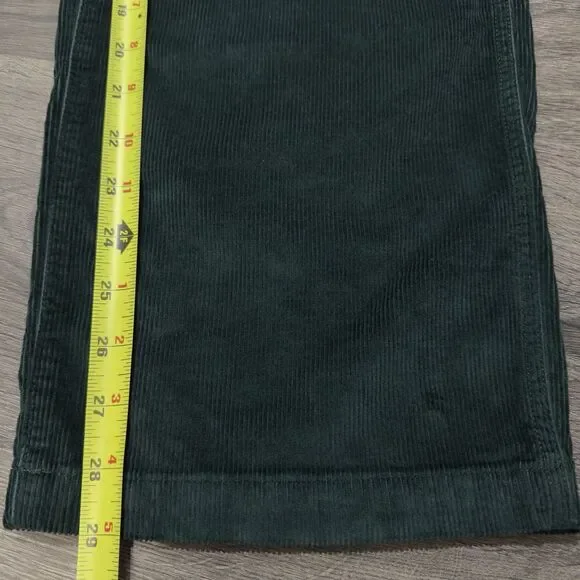 Madewell Emmett Wide-Leg Corduroy Pants Green Size 24 High Rise Cotton - Picture 8 of 10